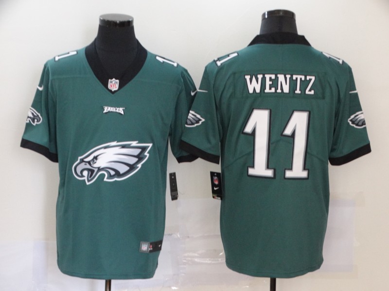 Men Philadelphia Eagles #11 Carson Wentz Green Vapor Untouchable Fashion Nike NFL Jersey 4->denver broncos->NFL Jersey
